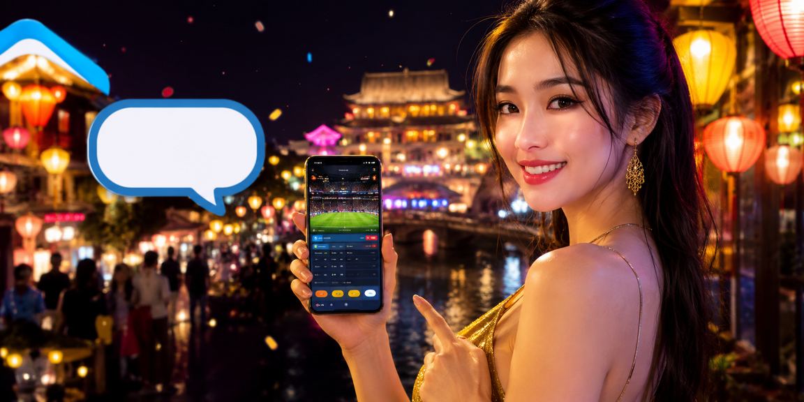 Người dùng tại chợ đêm Huế truy cập nền tảng casino trực tuyến trên điện thoại di động
