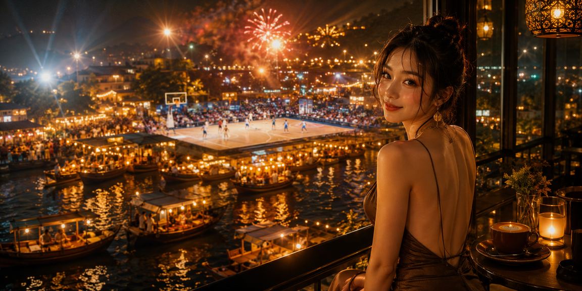 Nhóm bạn trẻ thảo luận kèo bóng rổ NBA tại quán cà phê Phú Quốc
